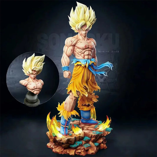 Statue Son Goku Super Saiyan - Socle LED - Dragon Ball Z - 30cm
