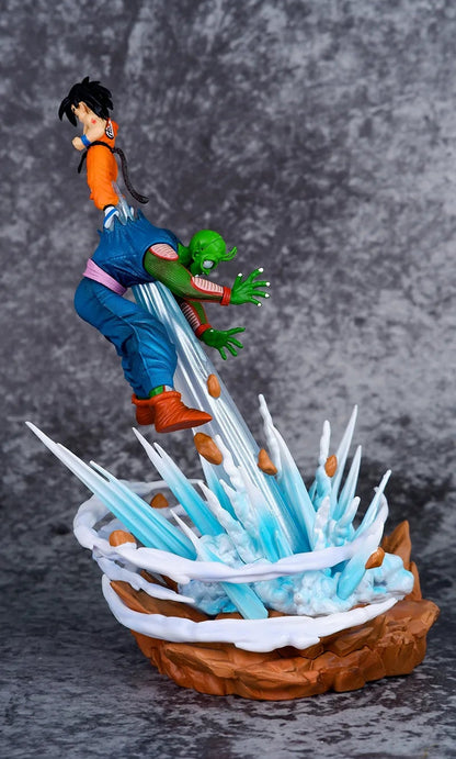 Socle du diorama : roche éclatée et éclats d'énergie bleu translucide
