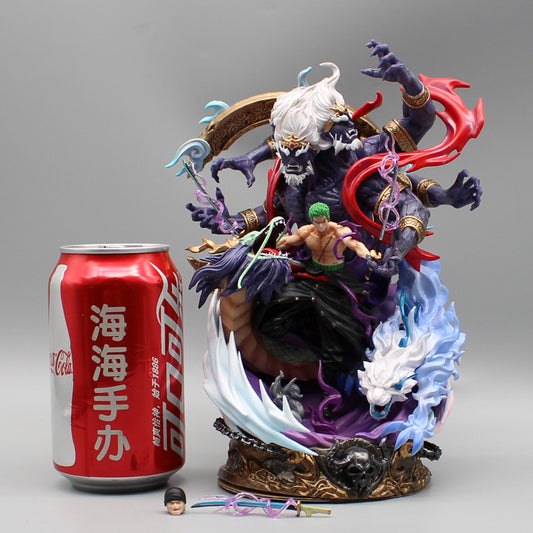 Figurine Zoro One Piece - Détail visage et katanas