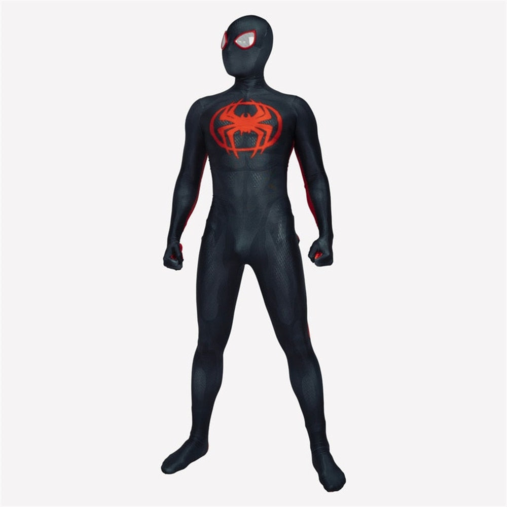 Cosplay Miles Morales Spider-Man Across the Spider-Verse - Vue face complète
